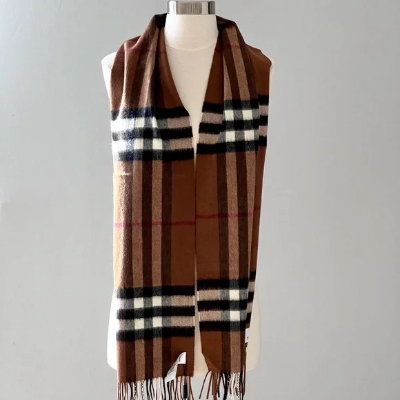 Burberry Brown and Black Checkered Scarf - Picture 5 of 8